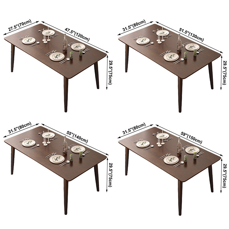 Contemporary Rectangle Dining Table Rubberwood Solid Wood Table with 4 Legs for Home Kitchen Dinner Clearhalo ' dining_table' 'Dining Tables & Seating' 'Dining Tables' 'furn' 'furn_dining_table' 'Furniture' 'furniture_dining_table' 'Kitchen & Dining Furniture' 'kitchen&dining_furn' 'kitchen' 'kitchen_dining_table' 3642456