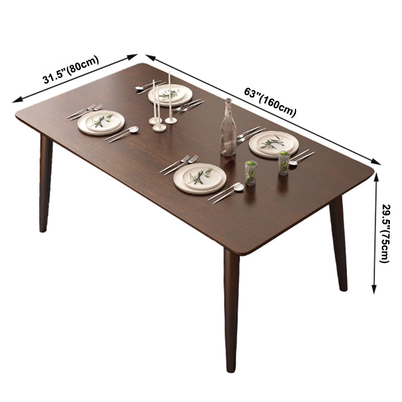 Contemporary Rectangle Dining Table Rubberwood Solid Wood Table with 4 Legs for Home Kitchen Dinner Clearhalo ' dining_table' 'Dining Tables & Seating' 'Dining Tables' 'furn' 'furn_dining_table' 'Furniture' 'furniture_dining_table' 'Kitchen & Dining Furniture' 'kitchen&dining_furn' 'kitchen' 'kitchen_dining_table' 3642457