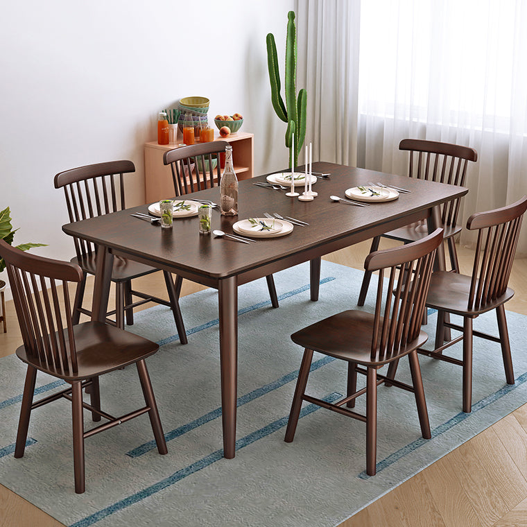 Contemporary Rectangle Dining Table Rubberwood Solid Wood Table with 4 Legs for Home Kitchen Dinner Clearhalo ' dining_table' 'Dining Tables & Seating' 'Dining Tables' 'furn' 'furn_dining_table' 'Furniture' 'furniture_dining_table' 'Kitchen & Dining Furniture' 'kitchen&dining_furn' 'kitchen' 'kitchen_dining_table' 3642459