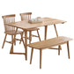 Contemporary Rectangle Dining Table Oak Solid Wood Table with Double Pedestal Clearhalo ' dining_table' 'Dining Tables & Seating' 'Dining Tables' 'furn' 'furn_dining_table' 'Furniture' 'furniture_dining_table' 'Kitchen & Dining Furniture' 'kitchen&dining_furn' 'kitchen' 'kitchen_dining_table' 3642470