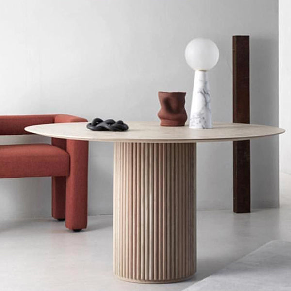 Contemporary Round Dining Table Ash Solid Wood Table with Pedestal Base Clearhalo ' dining_table' 'Dining Tables & Seating' 'Dining Tables' 'furn' 'furn_dining_table' 'Furniture' 'furniture_dining_table' 'Kitchen & Dining Furniture' 'kitchen&dining_furn' 'kitchen' 'kitchen_dining_table' 3642478