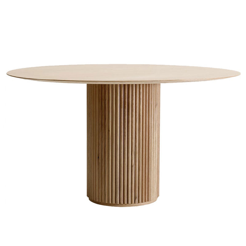 Contemporary Round Dining Table Ash Solid Wood Table with Pedestal Base Natural Without Chairs Clearhalo ' dining_table' 'Dining Tables & Seating' 'Dining Tables' 'furn' 'furn_dining_table' 'Furniture' 'furniture_dining_table' 'Kitchen & Dining Furniture' 'kitchen&dining_furn' 'kitchen' 'kitchen_dining_table' 3642482