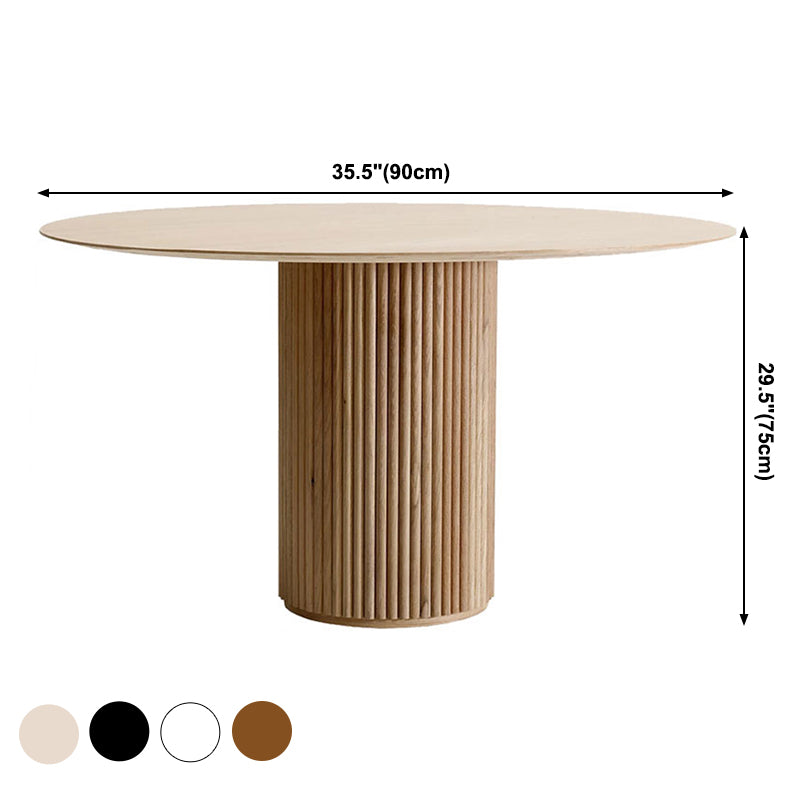 Contemporary Round Dining Table Ash Solid Wood Table with Pedestal Base Clearhalo ' dining_table' 'Dining Tables & Seating' 'Dining Tables' 'furn' 'furn_dining_table' 'Furniture' 'furniture_dining_table' 'Kitchen & Dining Furniture' 'kitchen&dining_furn' 'kitchen' 'kitchen_dining_table' 3642483