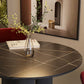 Round Shape Two-Color Dining Table Sintered Stone Table Contemporary with 3 Legs Clearhalo ' dining_table' 'Dining Tables & Seating' 'Dining Tables' 'furn' 'furn_dining_table' 'Furniture' 'furniture_dining_table' 'Kitchen & Dining Furniture' 'kitchen&dining_furn' 'kitchen' 'kitchen_dining_table' 3642489