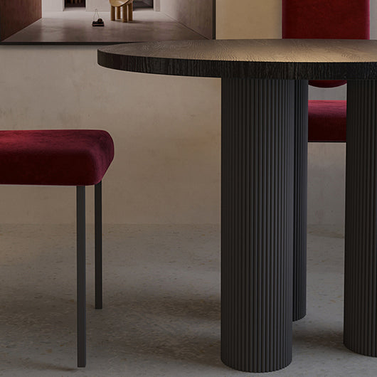 Round Shape Two-Color Dining Table Sintered Stone Table Contemporary with 3 Legs Clearhalo ' dining_table' 'Dining Tables & Seating' 'Dining Tables' 'furn' 'furn_dining_table' 'Furniture' 'furniture_dining_table' 'Kitchen & Dining Furniture' 'kitchen&dining_furn' 'kitchen' 'kitchen_dining_table' 3642490