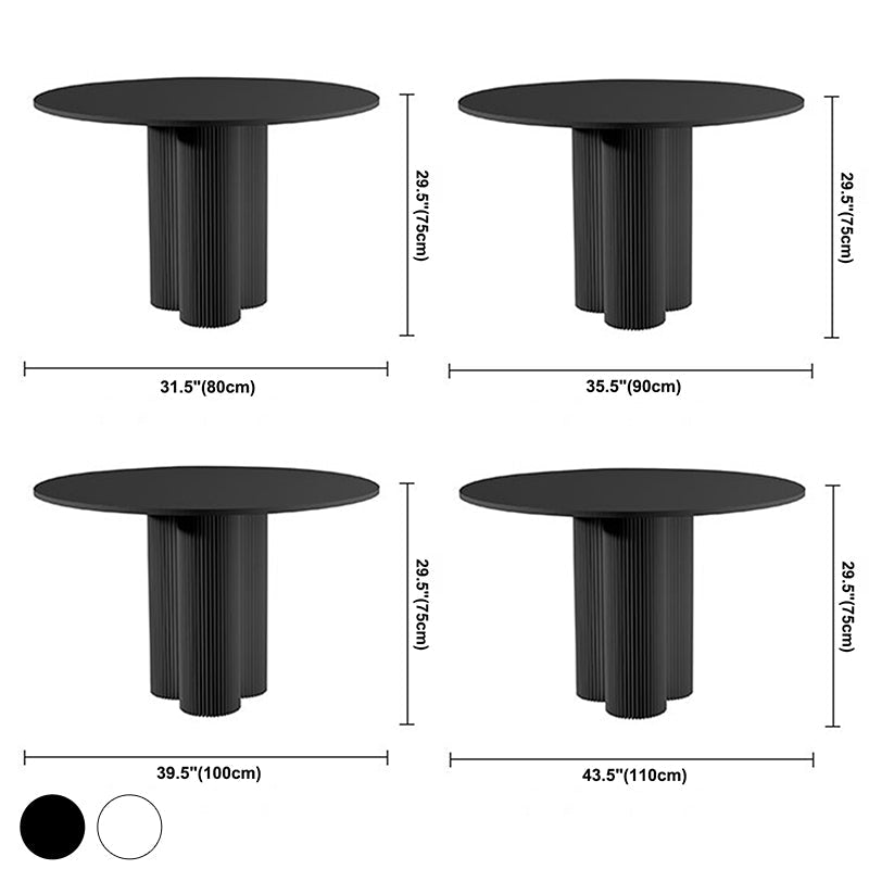 Round Shape Two-Color Dining Table Sintered Stone Table Contemporary with 3 Legs Clearhalo ' dining_table' 'Dining Tables & Seating' 'Dining Tables' 'furn' 'furn_dining_table' 'Furniture' 'furniture_dining_table' 'Kitchen & Dining Furniture' 'kitchen&dining_furn' 'kitchen' 'kitchen_dining_table' 3642492