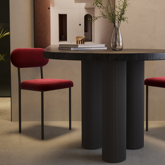 Round Shape Two-Color Dining Table Sintered Stone Table Contemporary with 3 Legs Clearhalo ' dining_table' 'Dining Tables & Seating' 'Dining Tables' 'furn' 'furn_dining_table' 'Furniture' 'furniture_dining_table' 'Kitchen & Dining Furniture' 'kitchen&dining_furn' 'kitchen' 'kitchen_dining_table' 3642497