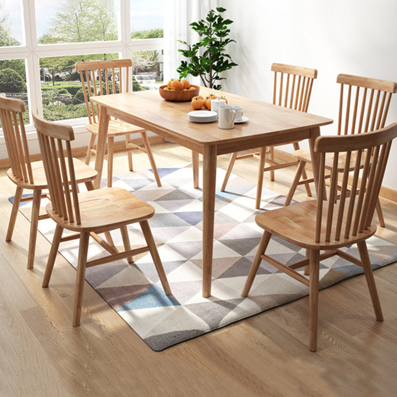 54"L Solid Wood Dining Table 4 Legs Base Rectangle Shape Table in Modern Style Clearhalo ' dining_table' 'Dining Tables & Seating' 'Dining Tables' 'furn' 'furn_dining_table' 'Furniture' 'furniture_dining_table' 'Kitchen & Dining Furniture' 'kitchen&dining_furn' 'kitchen' 'kitchen_dining_table' 3642510