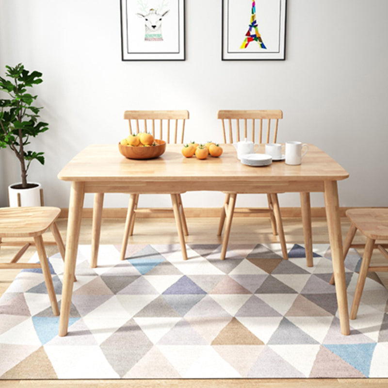 54"L Solid Wood Dining Table 4 Legs Base Rectangle Shape Table in Modern Style Clearhalo ' dining_table' 'Dining Tables & Seating' 'Dining Tables' 'furn' 'furn_dining_table' 'Furniture' 'furniture_dining_table' 'Kitchen & Dining Furniture' 'kitchen&dining_furn' 'kitchen' 'kitchen_dining_table' 3642511