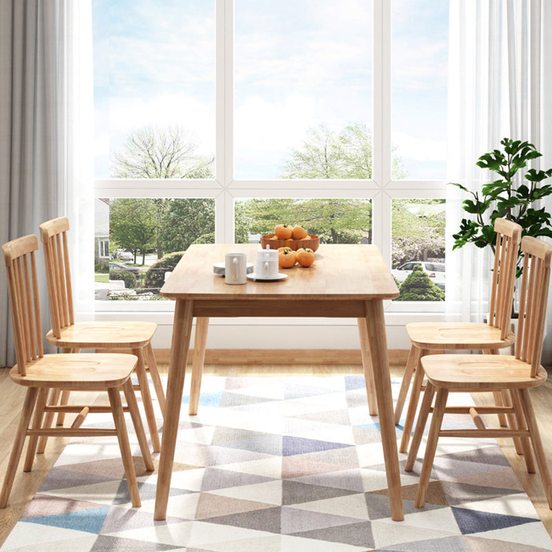 54"L Solid Wood Dining Table 4 Legs Base Rectangle Shape Table in Modern Style Clearhalo ' dining_table' 'Dining Tables & Seating' 'Dining Tables' 'furn' 'furn_dining_table' 'Furniture' 'furniture_dining_table' 'Kitchen & Dining Furniture' 'kitchen&dining_furn' 'kitchen' 'kitchen_dining_table' 3642513