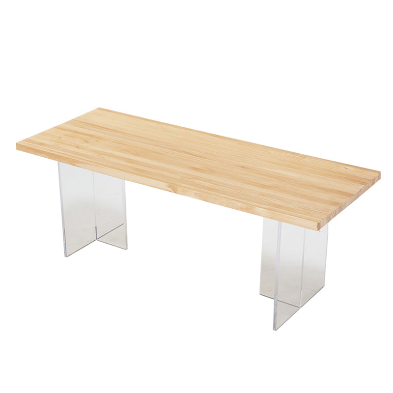 Minimalists Rectangle Khaki Dining Table Solid Wood Standard Dining Table for Kitchen Without Chairs Clearhalo ' dining_table' 'Dining Tables & Seating' 'Dining Tables' 'furn' 'furn_dining_table' 'Furniture' 'furniture_dining_table' 'Kitchen & Dining Furniture' 'kitchen&dining_furn' 'kitchen' 'kitchen_dining_table' 3642518