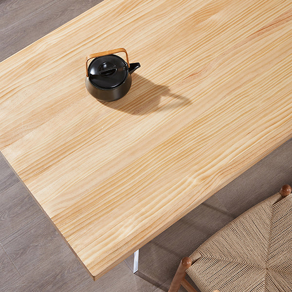 Minimalists Rectangle Khaki Dining Table Solid Wood Standard Dining Table for Kitchen Clearhalo ' dining_table' 'Dining Tables & Seating' 'Dining Tables' 'furn' 'furn_dining_table' 'Furniture' 'furniture_dining_table' 'Kitchen & Dining Furniture' 'kitchen&dining_furn' 'kitchen' 'kitchen_dining_table' 3642519