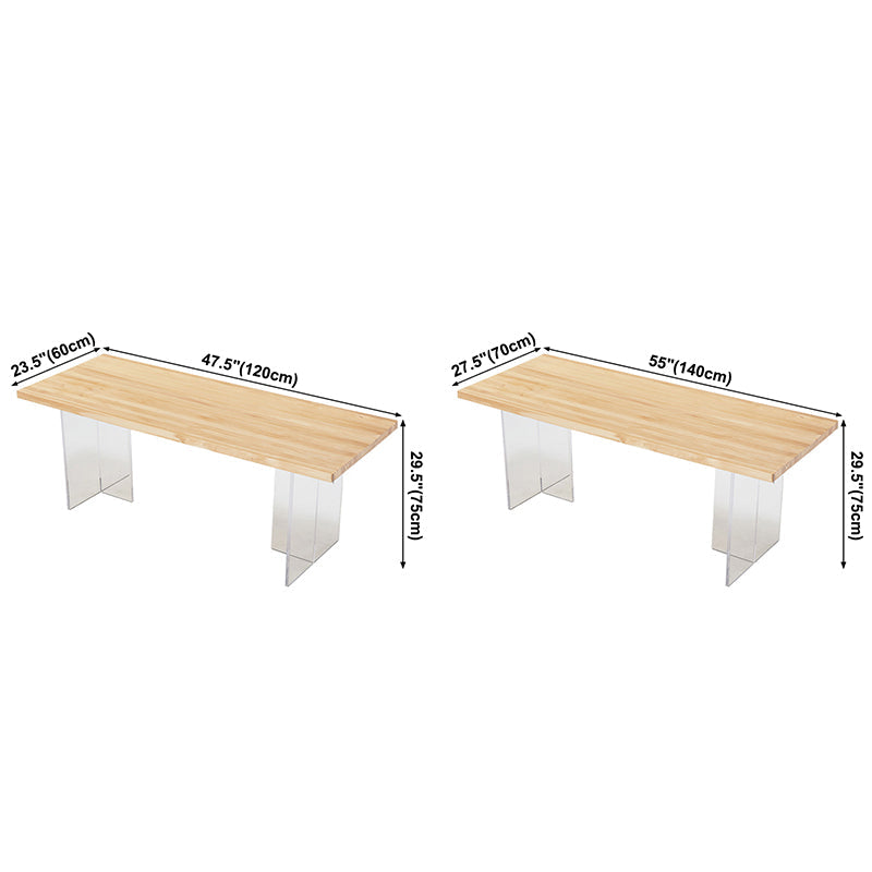 Minimalists Rectangle Khaki Dining Table Solid Wood Standard Dining Table for Kitchen Clearhalo ' dining_table' 'Dining Tables & Seating' 'Dining Tables' 'furn' 'furn_dining_table' 'Furniture' 'furniture_dining_table' 'Kitchen & Dining Furniture' 'kitchen&dining_furn' 'kitchen' 'kitchen_dining_table' 3642523