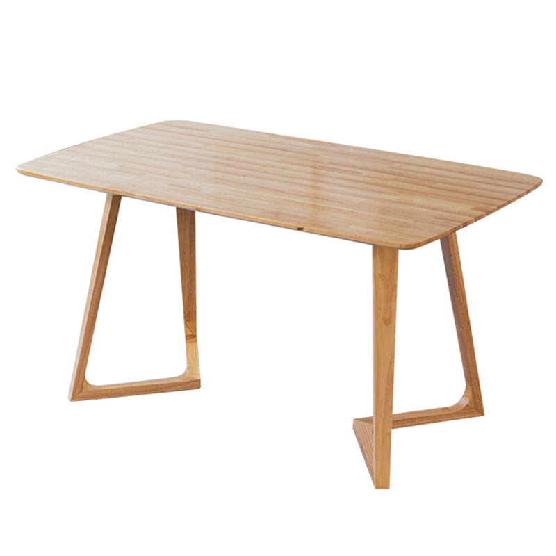 Contemporary Rectangle Dining Table Rubberwood Solid Wood Table with Double Pedestal Without Chairs Clearhalo ' dining_table' 'Dining Tables & Seating' 'Dining Tables' 'furn' 'furn_dining_table' 'Furniture' 'furniture_dining_table' 'Kitchen & Dining Furniture' 'kitchen&dining_furn' 'kitchen' 'kitchen_dining_table' 3642531