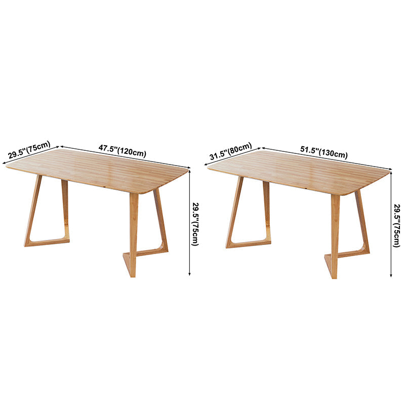 Contemporary Rectangle Dining Table Rubberwood Solid Wood Table with Double Pedestal Clearhalo ' dining_table' 'Dining Tables & Seating' 'Dining Tables' 'furn' 'furn_dining_table' 'Furniture' 'furniture_dining_table' 'Kitchen & Dining Furniture' 'kitchen&dining_furn' 'kitchen' 'kitchen_dining_table' 3642535