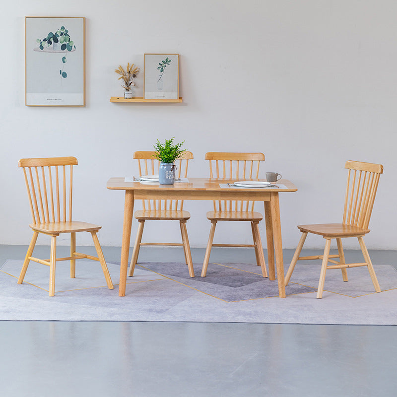 Contemporary Rectangle Dining Table Rubberwood Solid Wood Table with Double Pedestal Clearhalo ' dining_table' 'Dining Tables & Seating' 'Dining Tables' 'furn' 'furn_dining_table' 'Furniture' 'furniture_dining_table' 'Kitchen & Dining Furniture' 'kitchen&dining_furn' 'kitchen' 'kitchen_dining_table' 3642536