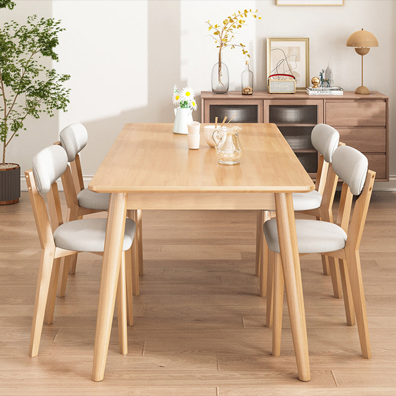 Rectangle 4 Legs Modern Dining Table Wood Color Fixed Table of Solid Wood Clearhalo ' dining_table' 'Dining Tables & Seating' 'Dining Tables' 'furn' 'furn_dining_table' 'Furniture' 'furniture_dining_table' 'Kitchen & Dining Furniture' 'kitchen&dining_furn' 'kitchen' 'kitchen_dining_table' 3642545
