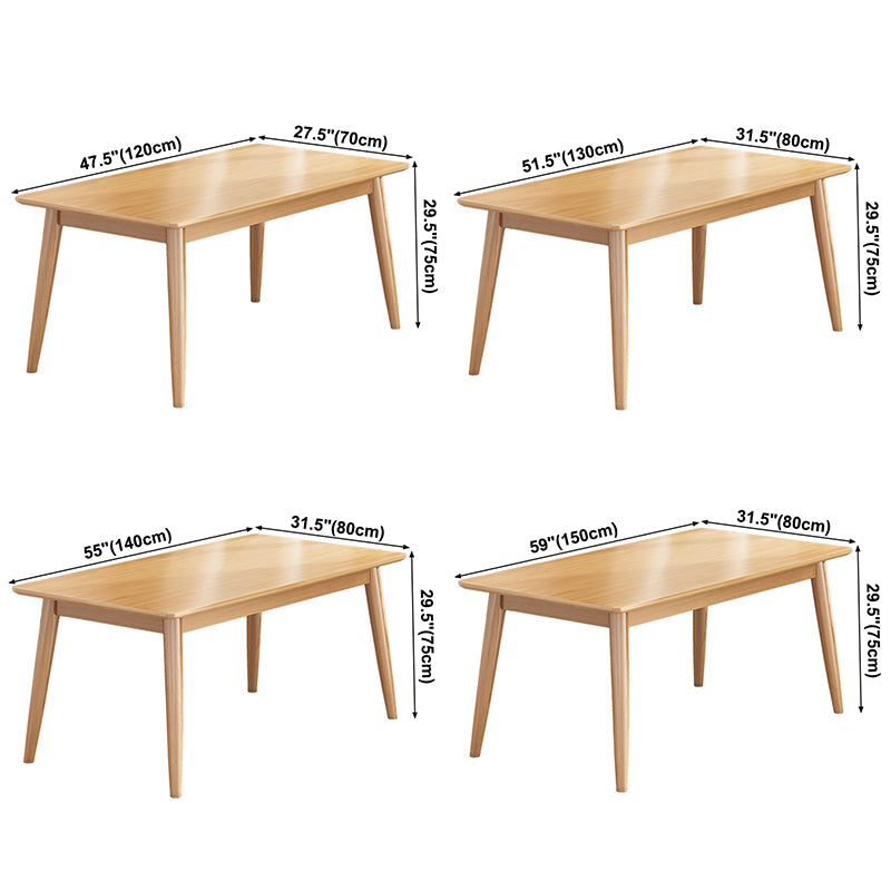 Rectangle 4 Legs Modern Dining Table Wood Color Fixed Table of Solid Wood Clearhalo ' dining_table' 'Dining Tables & Seating' 'Dining Tables' 'furn' 'furn_dining_table' 'Furniture' 'furniture_dining_table' 'Kitchen & Dining Furniture' 'kitchen&dining_furn' 'kitchen' 'kitchen_dining_table' 3642550