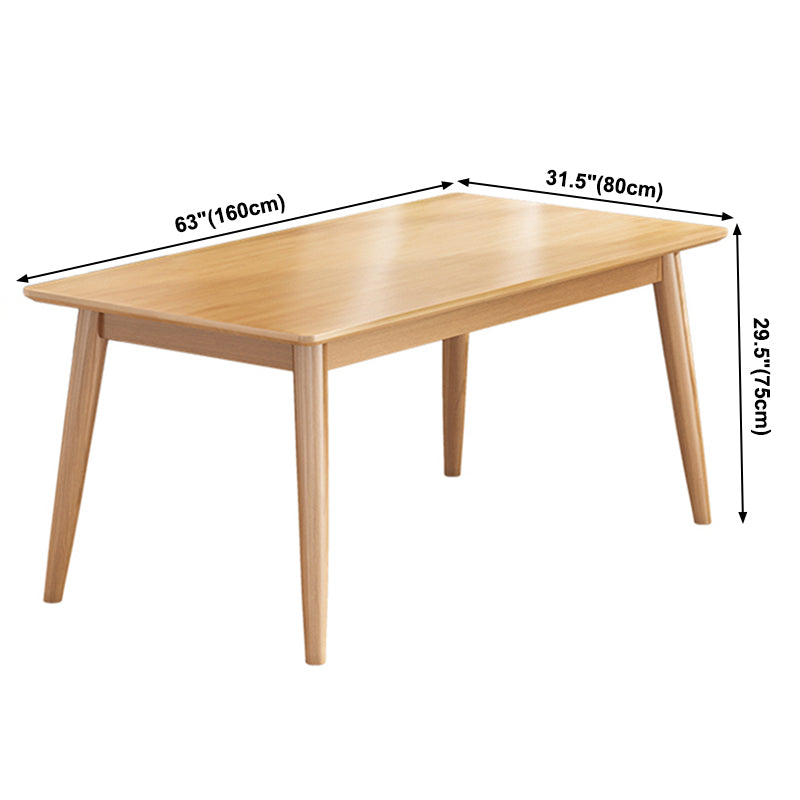 Rectangle 4 Legs Modern Dining Table Wood Color Fixed Table of Solid Wood Clearhalo ' dining_table' 'Dining Tables & Seating' 'Dining Tables' 'furn' 'furn_dining_table' 'Furniture' 'furniture_dining_table' 'Kitchen & Dining Furniture' 'kitchen&dining_furn' 'kitchen' 'kitchen_dining_table' 3642551