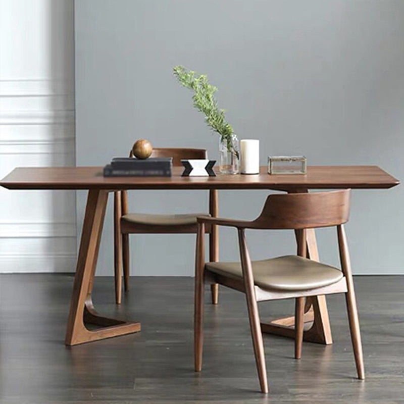 Contemporary Kitchen Standard Dining Table Solid Wood Rectangle Dining Table in Brown Clearhalo ' dining_table' 'Dining Tables & Seating' 'Dining Tables' 'furn' 'furn_dining_table' 'Furniture' 'furniture_dining_table' 'Kitchen & Dining Furniture' 'kitchen&dining_furn' 'kitchen' 'kitchen_dining_table' 3642554