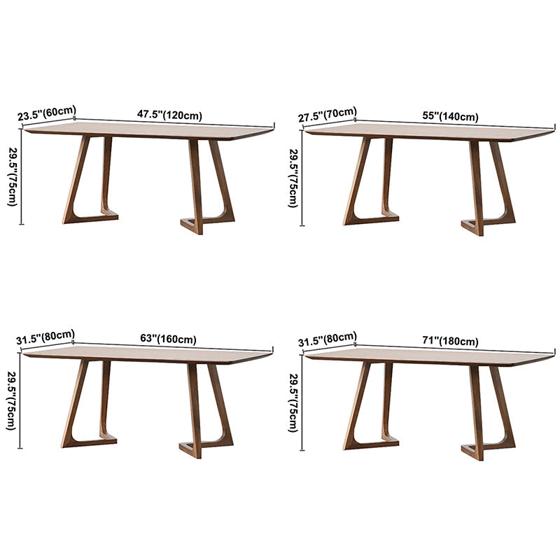 Contemporary Kitchen Standard Dining Table Solid Wood Rectangle Dining Table in Brown Clearhalo ' dining_table' 'Dining Tables & Seating' 'Dining Tables' 'furn' 'furn_dining_table' 'Furniture' 'furniture_dining_table' 'Kitchen & Dining Furniture' 'kitchen&dining_furn' 'kitchen' 'kitchen_dining_table' 3642558