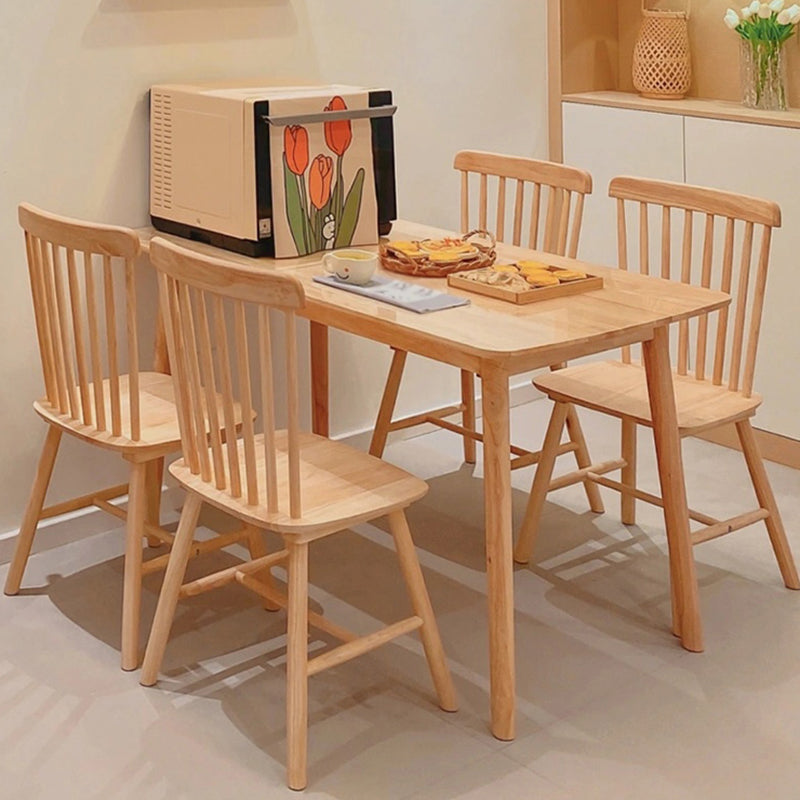 Rectangle Wood Color Dining Table Solid Wood Table Contemporary with 4 Legs Clearhalo ' dining_table' 'Dining Tables & Seating' 'Dining Tables' 'furn' 'furn_dining_table' 'Furniture' 'furniture_dining_table' 'Kitchen & Dining Furniture' 'kitchen&dining_furn' 'kitchen' 'kitchen_dining_table' 3642580