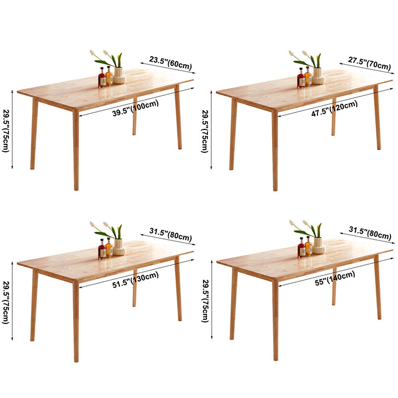 Rectangle Wood Color Dining Table Solid Wood Table Contemporary with 4 Legs Clearhalo ' dining_table' 'Dining Tables & Seating' 'Dining Tables' 'furn' 'furn_dining_table' 'Furniture' 'furniture_dining_table' 'Kitchen & Dining Furniture' 'kitchen&dining_furn' 'kitchen' 'kitchen_dining_table' 3642588