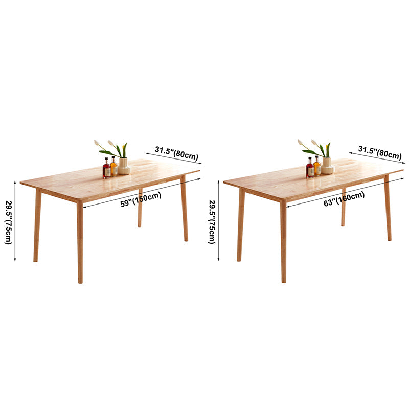 Rectangle Wood Color Dining Table Solid Wood Table Contemporary with 4 Legs Clearhalo ' dining_table' 'Dining Tables & Seating' 'Dining Tables' 'furn' 'furn_dining_table' 'Furniture' 'furniture_dining_table' 'Kitchen & Dining Furniture' 'kitchen&dining_furn' 'kitchen' 'kitchen_dining_table' 3642589