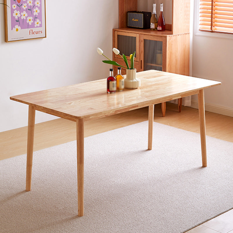 Rectangle Wood Color Dining Table Solid Wood Table Contemporary with 4 Legs Clearhalo ' dining_table' 'Dining Tables & Seating' 'Dining Tables' 'furn' 'furn_dining_table' 'Furniture' 'furniture_dining_table' 'Kitchen & Dining Furniture' 'kitchen&dining_furn' 'kitchen' 'kitchen_dining_table' 3642590