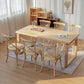 Pine Wood Dining Table in Nature Modern Table with Double Pedestal for Restaurant Clearhalo ' dining_table' 'Dining Tables & Seating' 'Dining Tables' 'furn' 'furn_dining_table' 'Furniture' 'furniture_dining_table' 'Kitchen & Dining Furniture' 'kitchen&dining_furn' 'kitchen' 'kitchen_dining_table' 3642597