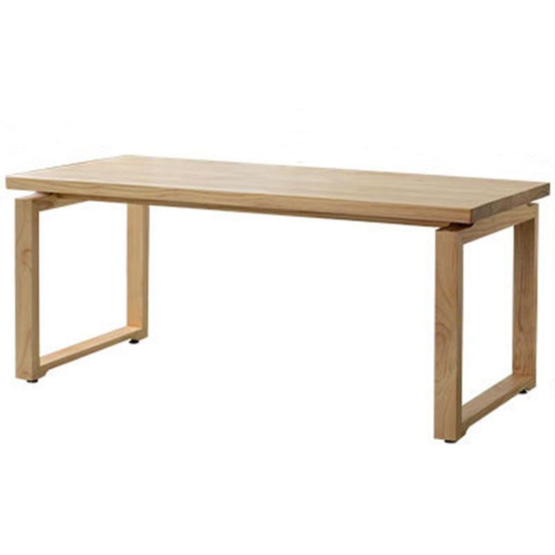 Pine Wood Dining Table in Nature Modern Table with Double Pedestal for Restaurant Without Chairs Clearhalo ' dining_table' 'Dining Tables & Seating' 'Dining Tables' 'furn' 'furn_dining_table' 'Furniture' 'furniture_dining_table' 'Kitchen & Dining Furniture' 'kitchen&dining_furn' 'kitchen' 'kitchen_dining_table' 3642598