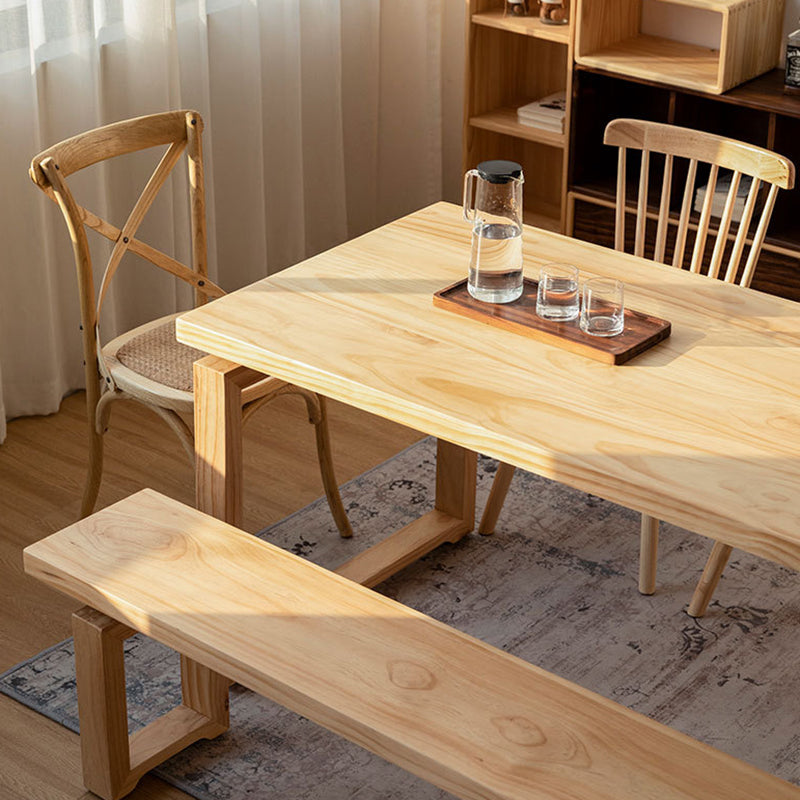 Pine Wood Dining Table in Nature Modern Table with Double Pedestal for Restaurant Clearhalo ' dining_table' 'Dining Tables & Seating' 'Dining Tables' 'furn' 'furn_dining_table' 'Furniture' 'furniture_dining_table' 'Kitchen & Dining Furniture' 'kitchen&dining_furn' 'kitchen' 'kitchen_dining_table' 3642599