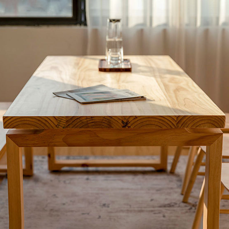 Pine Wood Dining Table in Nature Modern Table with Double Pedestal for Restaurant Clearhalo ' dining_table' 'Dining Tables & Seating' 'Dining Tables' 'furn' 'furn_dining_table' 'Furniture' 'furniture_dining_table' 'Kitchen & Dining Furniture' 'kitchen&dining_furn' 'kitchen' 'kitchen_dining_table' 3642602