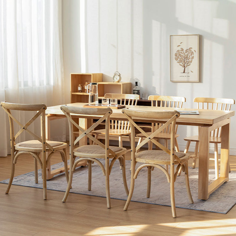 Pine Wood Dining Table in Nature Modern Table with Double Pedestal for Restaurant Clearhalo ' dining_table' 'Dining Tables & Seating' 'Dining Tables' 'furn' 'furn_dining_table' 'Furniture' 'furniture_dining_table' 'Kitchen & Dining Furniture' 'kitchen&dining_furn' 'kitchen' 'kitchen_dining_table' 3642606