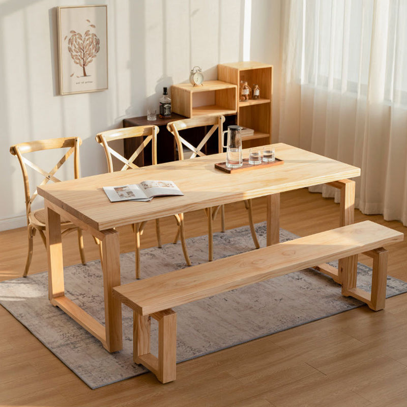 Pine Wood Dining Table in Nature Modern Table with Double Pedestal for Restaurant Clearhalo ' dining_table' 'Dining Tables & Seating' 'Dining Tables' 'furn' 'furn_dining_table' 'Furniture' 'furniture_dining_table' 'Kitchen & Dining Furniture' 'kitchen&dining_furn' 'kitchen' 'kitchen_dining_table' 3642608