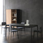 Modern Black Solid Wood Dining Table Rectangle Kitchen Dining Table with 4 Legs Base Clearhalo ' dining_table' 'Dining Tables & Seating' 'Dining Tables' 'Furniture' 'furniture_dining_table' 'Kitchen & Dining Furniture' 'kitchen&dining_furn' 'kitchen' 'kitchen_dining_table' 3642611