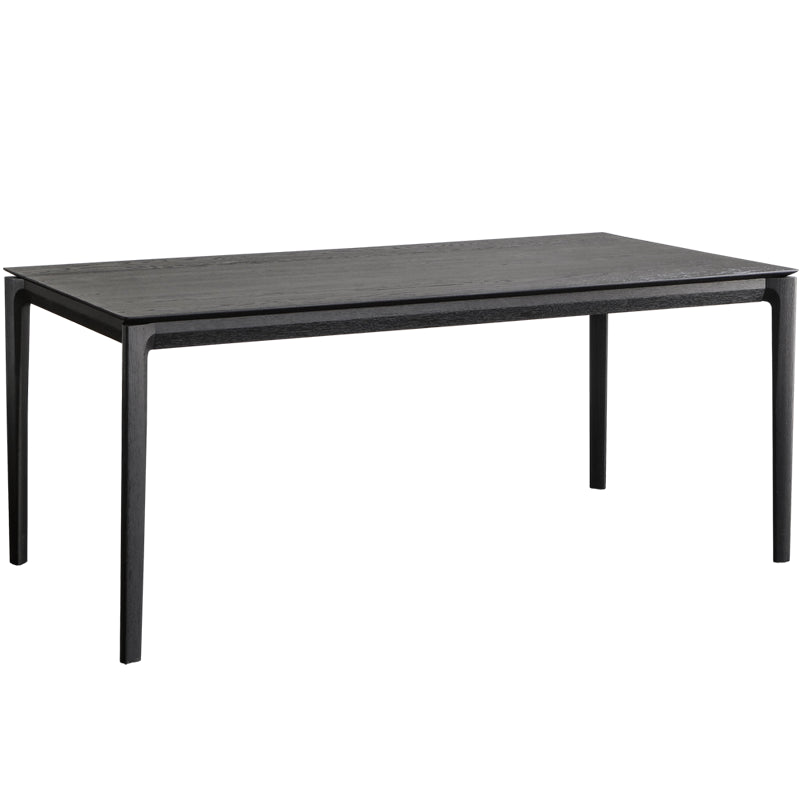 Modern Black Solid Wood Dining Table Rectangle Kitchen Dining Table with 4 Legs Base Clearhalo ' dining_table' 'Dining Tables & Seating' 'Dining Tables' 'Furniture' 'furniture_dining_table' 'Kitchen & Dining Furniture' 'kitchen&dining_furn' 'kitchen' 'kitchen_dining_table' 3642613