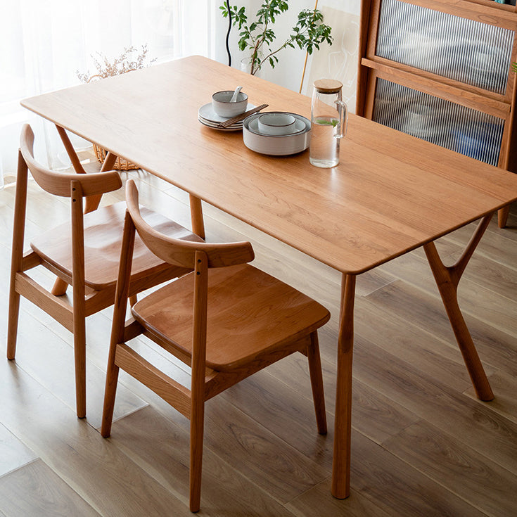 Contemporary Rectangle Dining Table Solid Wood Table with 4 Legs for Home Kitchen Dinner Clearhalo ' dining_table' 'Dining Tables & Seating' 'Dining Tables' 'furn' 'furn_dining_table' 'Furniture' 'furniture_dining_table' 'Kitchen & Dining Furniture' 'kitchen&dining_furn' 'kitchen' 'kitchen_dining_table' 3642624