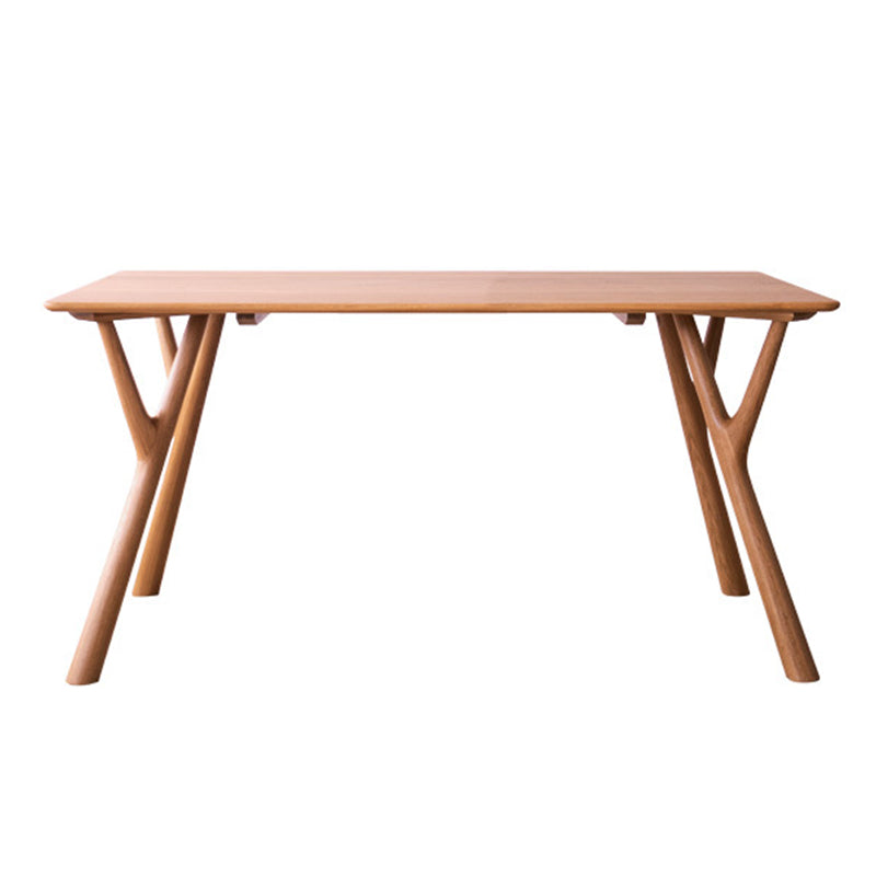 Contemporary Rectangle Dining Table Solid Wood Table with 4 Legs for Home Kitchen Dinner Brown 47.2"L x 27.6"W x 29.5"H Without Chairs Clearhalo ' dining_table' 'Dining Tables & Seating' 'Dining Tables' 'furn' 'furn_dining_table' 'Furniture' 'furniture_dining_table' 'Kitchen & Dining Furniture' 'kitchen&dining_furn' 'kitchen' 'kitchen_dining_table' 3642625