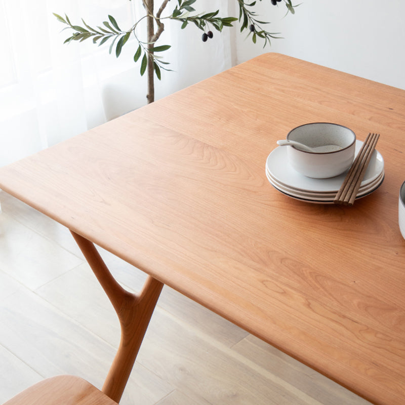 Contemporary Rectangle Dining Table Solid Wood Table with 4 Legs for Home Kitchen Dinner Clearhalo ' dining_table' 'Dining Tables & Seating' 'Dining Tables' 'furn' 'furn_dining_table' 'Furniture' 'furniture_dining_table' 'Kitchen & Dining Furniture' 'kitchen&dining_furn' 'kitchen' 'kitchen_dining_table' 3642632