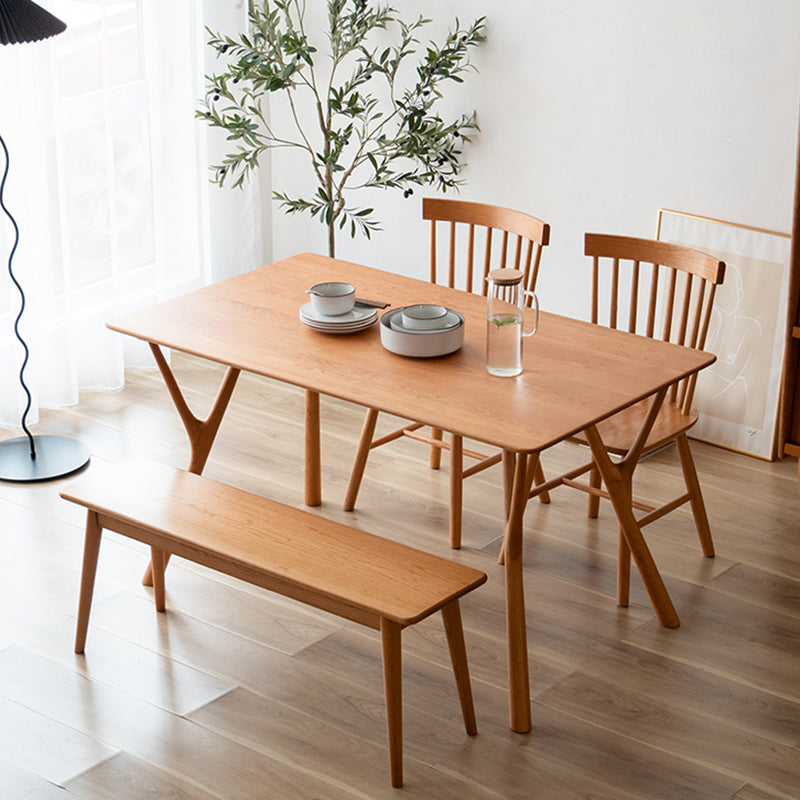 Contemporary Rectangle Dining Table Solid Wood Table with 4 Legs for Home Kitchen Dinner Clearhalo ' dining_table' 'Dining Tables & Seating' 'Dining Tables' 'furn' 'furn_dining_table' 'Furniture' 'furniture_dining_table' 'Kitchen & Dining Furniture' 'kitchen&dining_furn' 'kitchen' 'kitchen_dining_table' 3642637