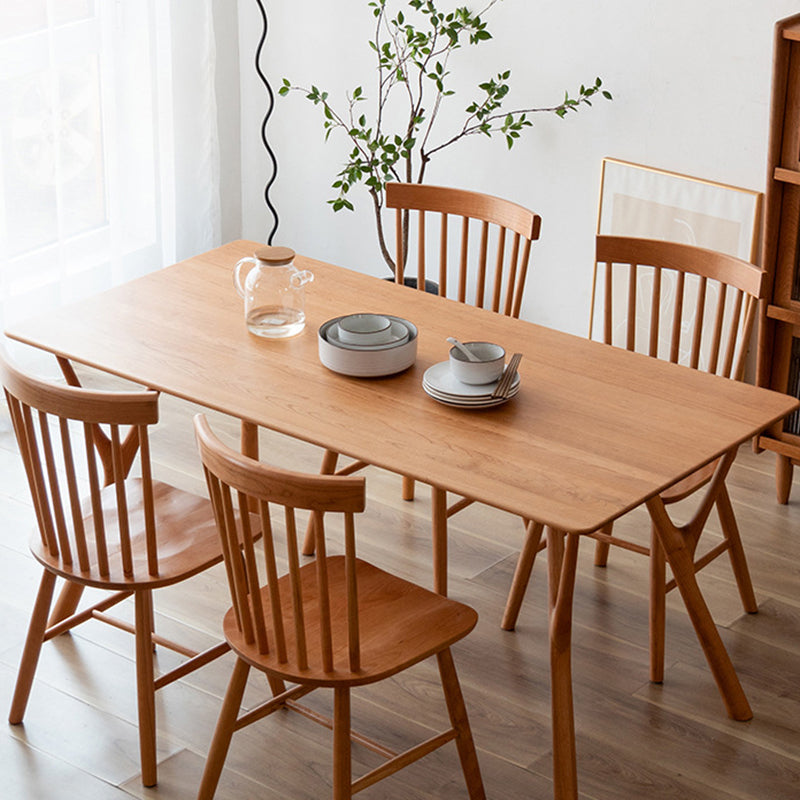 Contemporary Rectangle Dining Table Solid Wood Table with 4 Legs for Home Kitchen Dinner Clearhalo ' dining_table' 'Dining Tables & Seating' 'Dining Tables' 'furn' 'furn_dining_table' 'Furniture' 'furniture_dining_table' 'Kitchen & Dining Furniture' 'kitchen&dining_furn' 'kitchen' 'kitchen_dining_table' 3642638