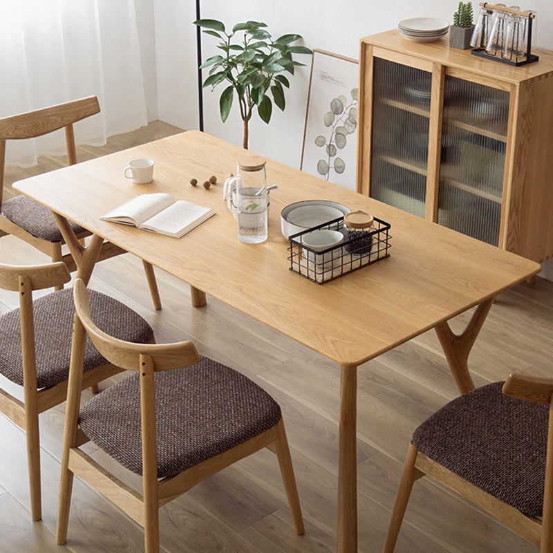Contemporary Rectangle Dining Table Solid Wood Table with 4 Legs for Home Kitchen Dinner Clearhalo ' dining_table' 'Dining Tables & Seating' 'Dining Tables' 'furn' 'furn_dining_table' 'Furniture' 'furniture_dining_table' 'Kitchen & Dining Furniture' 'kitchen&dining_furn' 'kitchen' 'kitchen_dining_table' 3642639