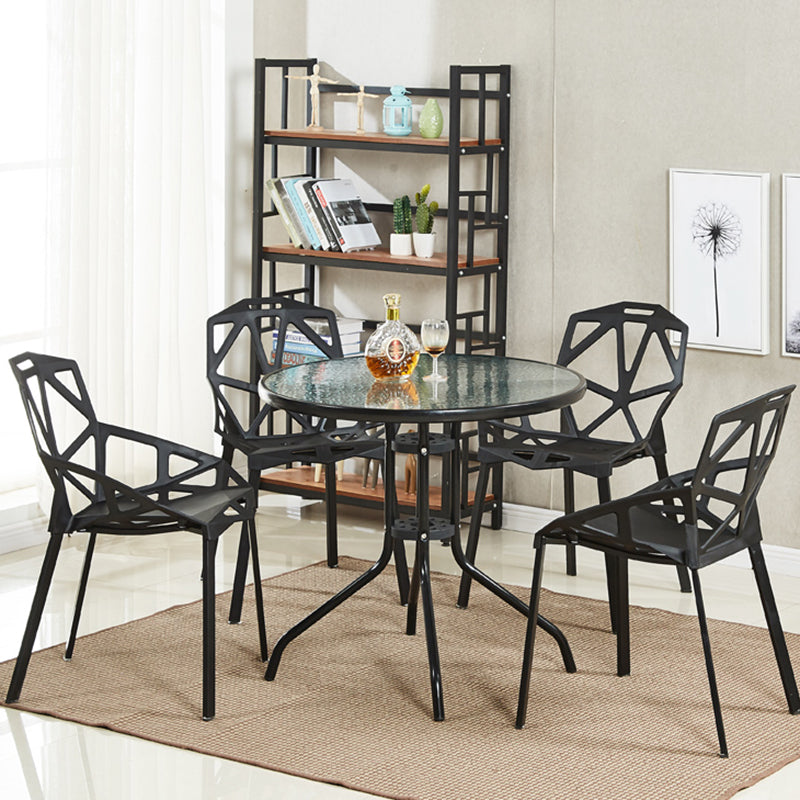 Modern Round Dining Table Clear Tempered Glass Table with Pedestal Base Clearhalo ' dining_table' 'Dining Tables & Seating' 'Dining Tables' 'furn' 'furn_dining_table' 'Furniture' 'furniture_dining_table' 'Kitchen & Dining Furniture' 'kitchen&dining_furn' 'kitchen' 'kitchen_dining_table' 3642663
