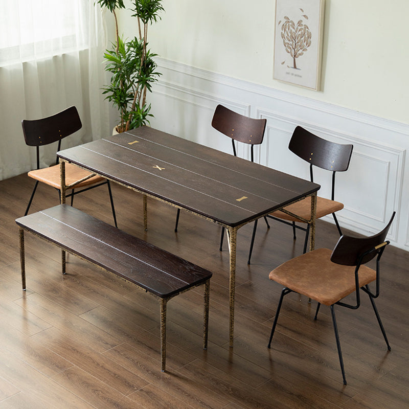 Contemporary Style Solid Wood Board Rectangle Dining Table 4 Legs Table for Home Clearhalo ' dining_table' 'Dining Tables & Seating' 'Dining Tables' 'furn' 'furn_dining_table' 'Furniture' 'furniture_dining_table' 'Kitchen & Dining Furniture' 'kitchen&dining_furn' 'kitchen' 'kitchen_dining_table' 3642675