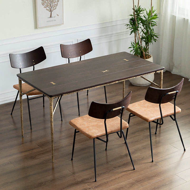 Contemporary Style Solid Wood Board Rectangle Dining Table 4 Legs Table for Home Clearhalo ' dining_table' 'Dining Tables & Seating' 'Dining Tables' 'furn' 'furn_dining_table' 'Furniture' 'furniture_dining_table' 'Kitchen & Dining Furniture' 'kitchen&dining_furn' 'kitchen' 'kitchen_dining_table' 3642677