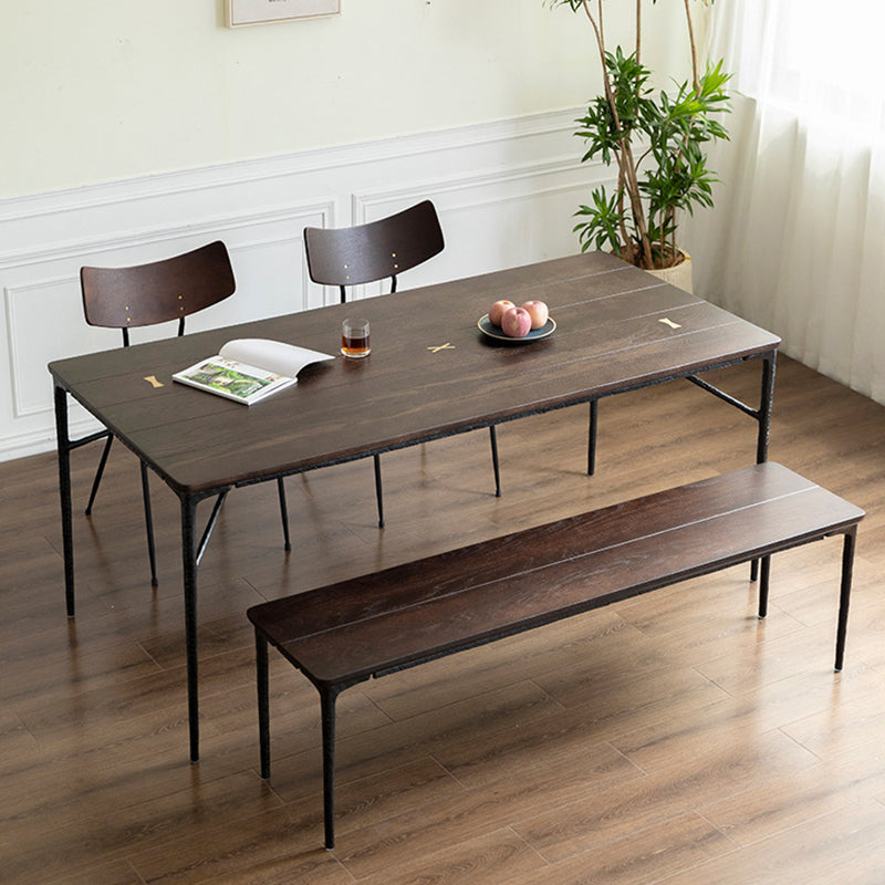 Contemporary Style Solid Wood Board Rectangle Dining Table 4 Legs Table for Home Clearhalo ' dining_table' 'Dining Tables & Seating' 'Dining Tables' 'furn' 'furn_dining_table' 'Furniture' 'furniture_dining_table' 'Kitchen & Dining Furniture' 'kitchen&dining_furn' 'kitchen' 'kitchen_dining_table' 3642678