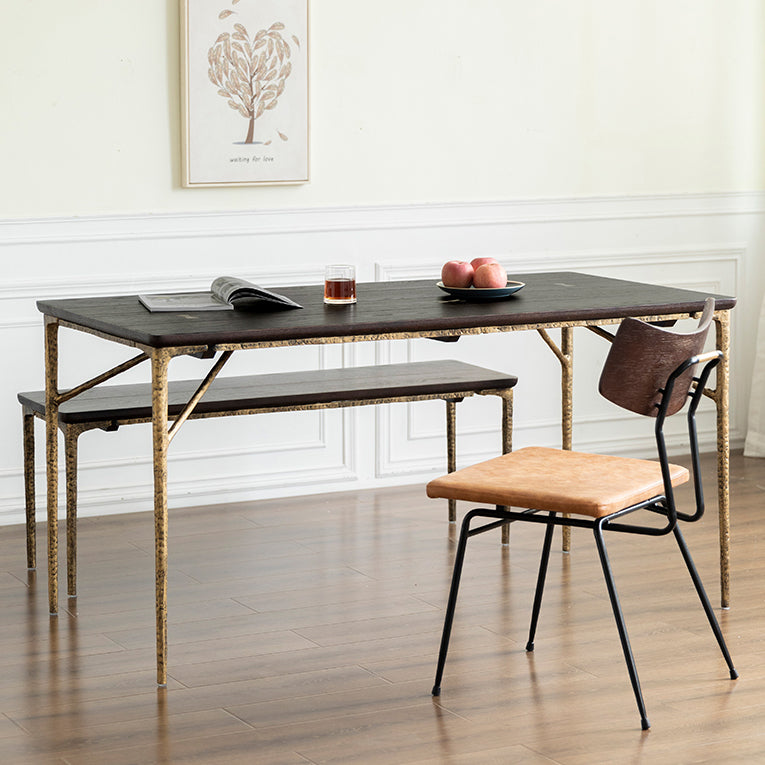 Contemporary Style Solid Wood Board Rectangle Dining Table 4 Legs Table for Home Clearhalo ' dining_table' 'Dining Tables & Seating' 'Dining Tables' 'furn' 'furn_dining_table' 'Furniture' 'furniture_dining_table' 'Kitchen & Dining Furniture' 'kitchen&dining_furn' 'kitchen' 'kitchen_dining_table' 3642683