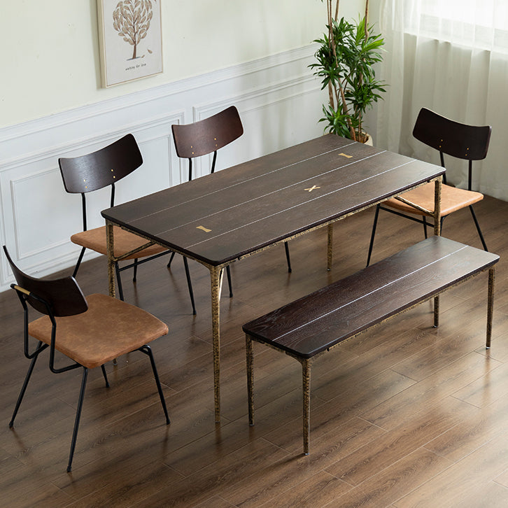 Contemporary Style Solid Wood Board Rectangle Dining Table 4 Legs Table for Home Clearhalo ' dining_table' 'Dining Tables & Seating' 'Dining Tables' 'furn' 'furn_dining_table' 'Furniture' 'furniture_dining_table' 'Kitchen & Dining Furniture' 'kitchen&dining_furn' 'kitchen' 'kitchen_dining_table' 3642684