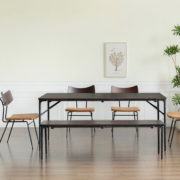 Contemporary Style Solid Wood Board Rectangle Dining Table 4 Legs Table for Home Clearhalo ' dining_table' 'Dining Tables & Seating' 'Dining Tables' 'furn' 'furn_dining_table' 'Furniture' 'furniture_dining_table' 'Kitchen & Dining Furniture' 'kitchen&dining_furn' 'kitchen' 'kitchen_dining_table' 3642685